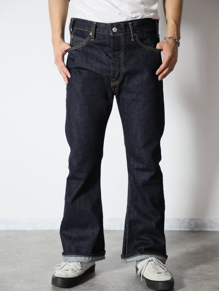 B-1969-XX-F-680 岡山産セルビッチデニム ベルボトム ワンウォッシュ BELL-BOTTOM SELVEDGE DENIM ONEWASH